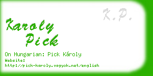 karoly pick business card